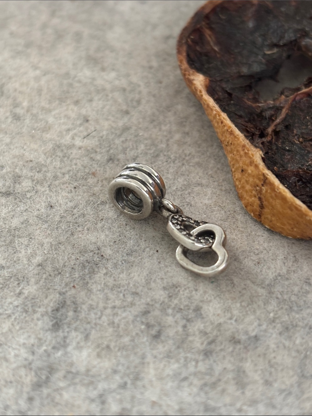 PANDORA Interlocking Hearts Dangle Charm Silver Clear CZ Love Connection Pendant - Picture 5 of 11